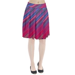 Boho Pink Blue Stripes Pleated Skirt by SpinnyChairDesigns