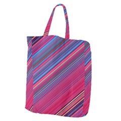 Boho Pink Blue Stripes Giant Grocery Tote by SpinnyChairDesigns