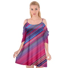 Boho Pink Blue Stripes Cutout Spaghetti Strap Chiffon Dress by SpinnyChairDesigns