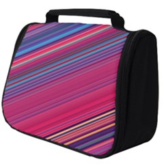 Boho Pink Blue Stripes Full Print Travel Pouch (big) by SpinnyChairDesigns