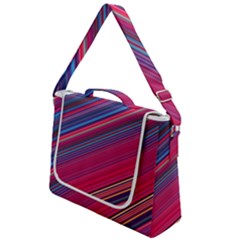 Boho Pink Blue Stripes Box Up Messenger Bag by SpinnyChairDesigns
