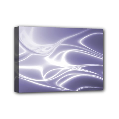 Violet Glowing Swirls Mini Canvas 7  X 5  (stretched) by SpinnyChairDesigns