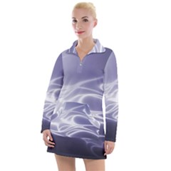 Violet Glowing Swirls Women s Long Sleeve Casual Dress by SpinnyChairDesigns