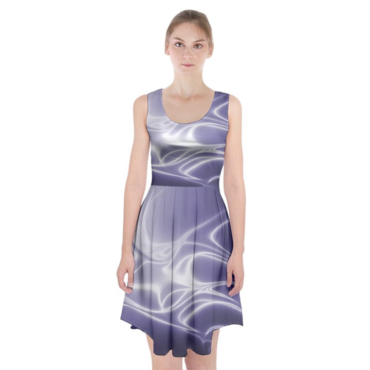 Violet Glowing Swirls Racerback Midi Dress