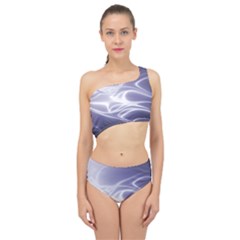 Violet Glowing Swirls Spliced Up Two Piece Swimsuit by SpinnyChairDesigns