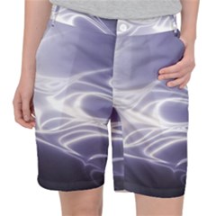 Violet Glowing Swirls Pocket Shorts by SpinnyChairDesigns