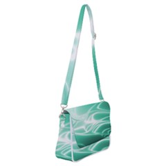 Biscay Green Glow Shoulder Bag With Back Zipper by SpinnyChairDesigns