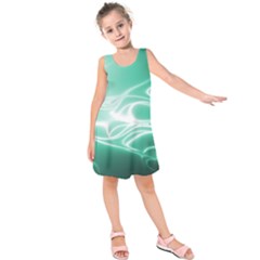 Biscay Green Glow Kids  Sleeveless Dress by SpinnyChairDesigns