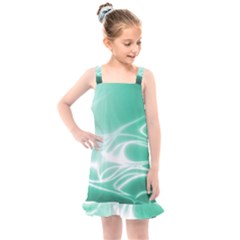 Biscay Green Glow Kids  Overall Dress by SpinnyChairDesigns