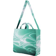 Biscay Green Glow Square Shoulder Tote Bag by SpinnyChairDesigns