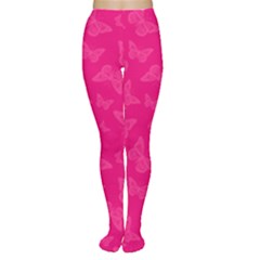 Magenta Pink Butterflies Pattern Tights