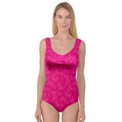 Magenta Pink Butterflies Pattern Princess Tank Leotard 