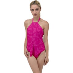 Magenta Pink Butterflies Pattern Go with the Flow One Piece Swimsuit