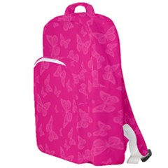 Magenta Pink Butterflies Pattern Double Compartment Backpack