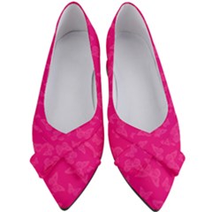 Magenta Pink Butterflies Pattern Women s Bow Heels