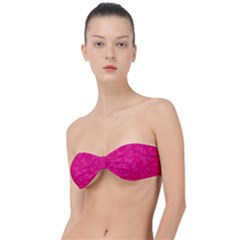 Magenta Pink Butterflies Pattern Classic Bandeau Bikini Top 