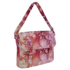 Boho Pastel Pink Floral Print Buckle Messenger Bag by SpinnyChairDesigns