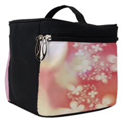 Boho Pastel Pink Floral Print Make Up Travel Bag (small) by SpinnyChairDesigns