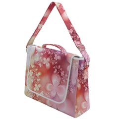Boho Pastel Pink Floral Print Box Up Messenger Bag by SpinnyChairDesigns