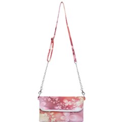 Boho Pastel Pink Floral Print Mini Crossbody Handbag