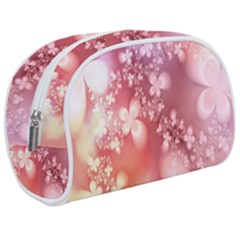 Boho Pastel Pink Floral Print Makeup Case (medium) by SpinnyChairDesigns