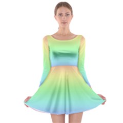 Pastel Rainbow Ombre Long Sleeve Skater Dress by SpinnyChairDesigns