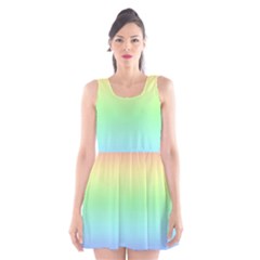 Pastel Rainbow Ombre Scoop Neck Skater Dress by SpinnyChairDesigns