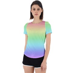 Pastel Rainbow Ombre Back Cut Out Sport Tee by SpinnyChairDesigns