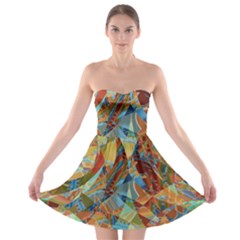 Boho Colorful Mosaic Strapless Bra Top Dress by SpinnyChairDesigns