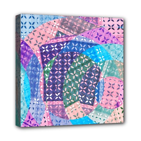 Boho Patchwork Mini Canvas 8  X 8  (stretched) by SpinnyChairDesigns