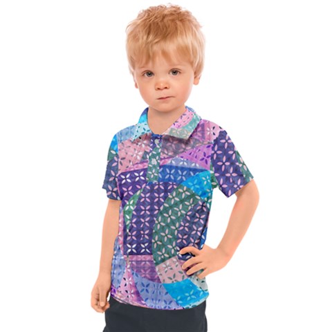 Boho Patchwork Kids  Polo Tee by SpinnyChairDesigns