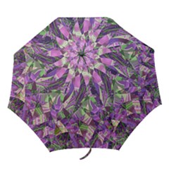 Boho Violet Mosaic Folding Umbrellas by SpinnyChairDesigns