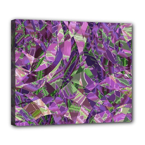 Boho Violet Mosaic Deluxe Canvas 24  X 20  (stretched) by SpinnyChairDesigns