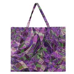 Boho Violet Mosaic Zipper Large Tote Bag by SpinnyChairDesigns