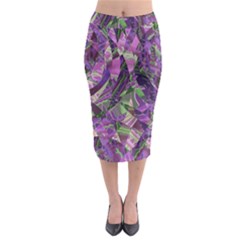 Boho Violet Mosaic Midi Pencil Skirt by SpinnyChairDesigns