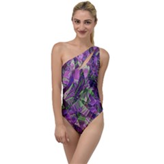 Boho Violet Mosaic To One Side Swimsuit by SpinnyChairDesigns