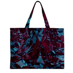Boho Teal Wine Mosaic Zipper Mini Tote Bag by SpinnyChairDesigns