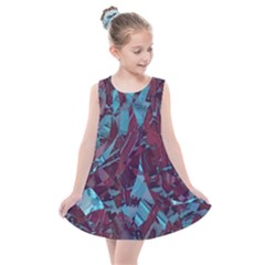Boho Teal Wine Mosaic Kids  Summer Dress by SpinnyChairDesigns