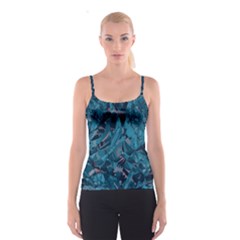 Boho Cerulean Blue Mosaic Spaghetti Strap Top