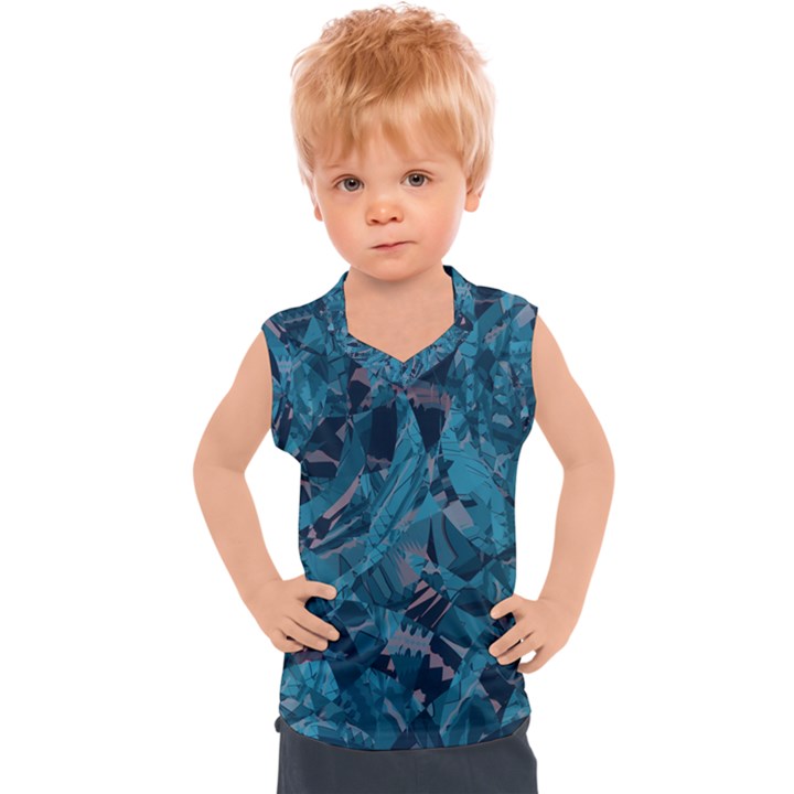 Boho Cerulean Blue Mosaic Kids  Sport Tank Top