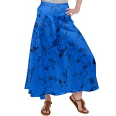 Cornflower Blue Music Notes Satin Palazzo Pants by SpinnyChairDesigns