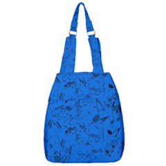 Cornflower Blue Music Notes Center Zip Backpack by SpinnyChairDesigns