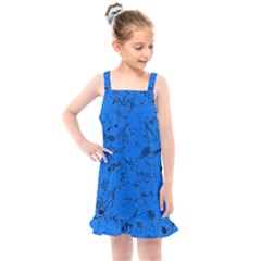 Cornflower Blue Music Notes Kids  Overall Dress by SpinnyChairDesigns