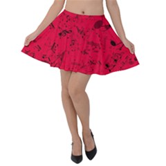 Scarlet Red Music Notes Velvet Skater Skirt by SpinnyChairDesigns