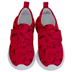 Scarlet Red Music Notes Kids  Velcro No Lace Shoes