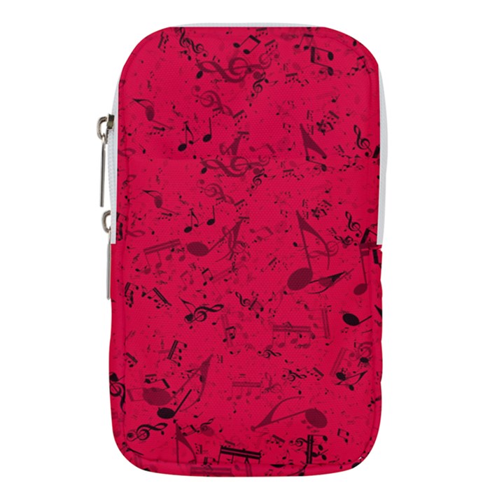 Scarlet Red Music Notes Waist Pouch (Small)