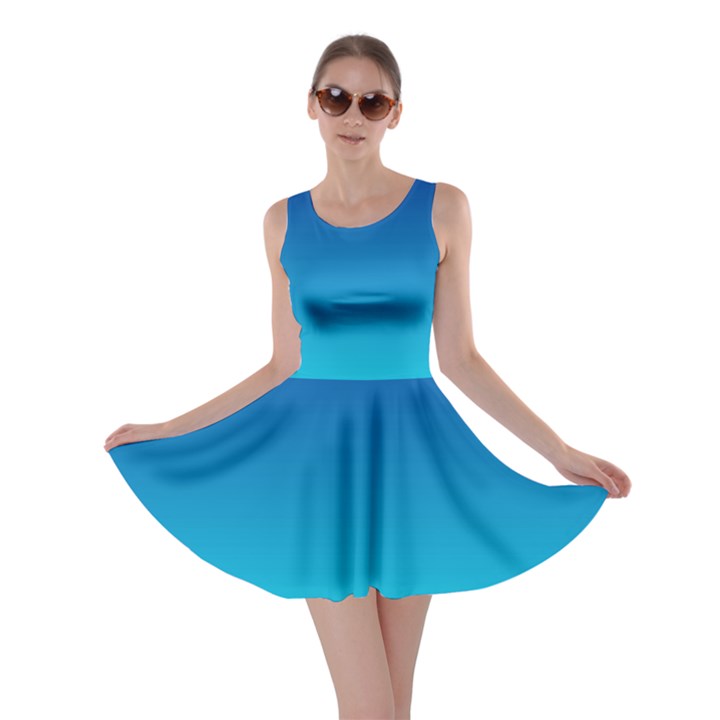 Aqua Blue and Indigo Ombre Skater Dress