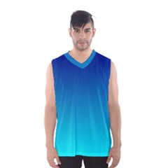 Aqua Blue And Indigo Ombre Men s Basketball Tank Top