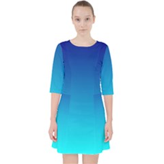 Aqua Blue And Indigo Ombre Pocket Dress by SpinnyChairDesigns