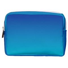 Aqua Blue And Indigo Ombre Make Up Pouch (medium) by SpinnyChairDesigns